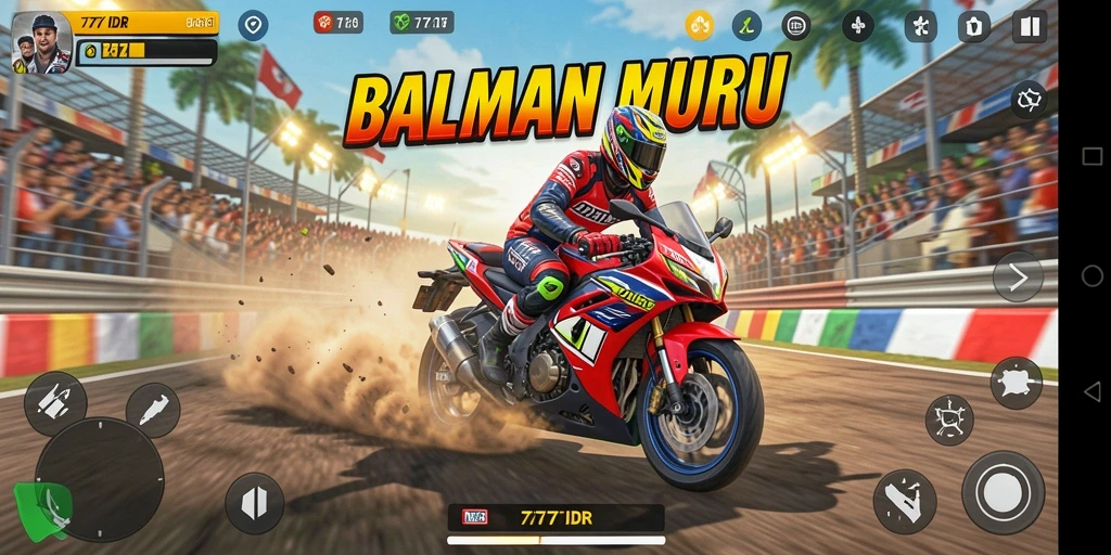 Screenshot gameplay balapan motor yang seru di 777IDR.