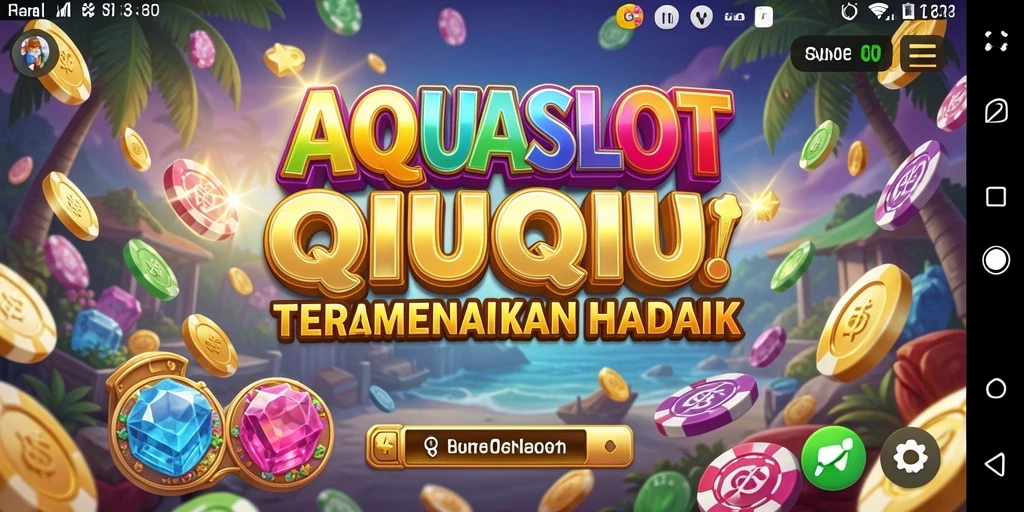 Screenshot gameplay QiuQiu AQUASLOT yang seru dan interaktif.