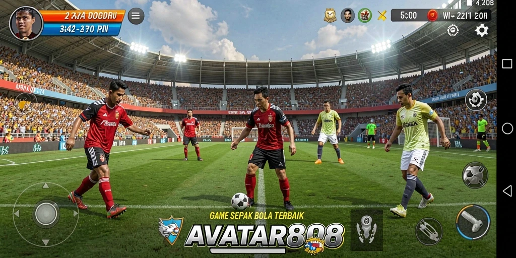 Tampilan gameplay <strong>AVATAR808</strong> yang mendebarkan dan penuh aksi sepak bola.