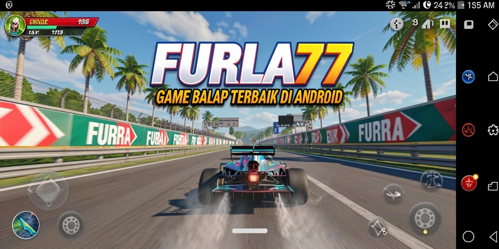 Tampilan gameplay balap yang seru dan mendebarkan di FURLA77.