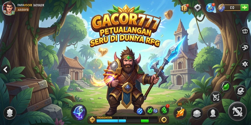 Tangkapan layar utama GACOR777 menampilkan aksi pertempuran RPG yang mendebarkan.