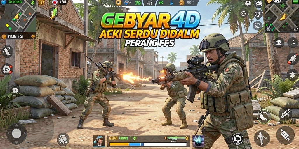 Screenshot gameplay GEBYAR4D menampilkan aksi tembak-menembak yang mendebarkan.