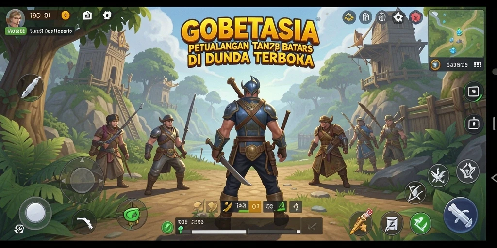 Menampilkan petualangan seru di dunia terbuka GOBETASIA.