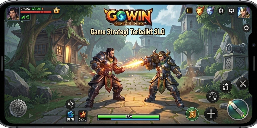 Tampilan gameplay GOWIN yang menampilkan strategi pertempuran yang intens.