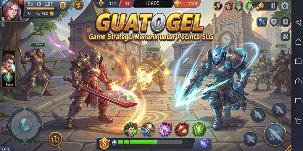 Tampilan menarik dari gameplay GUATOGEL yang menampilkan strategi pertempuran.