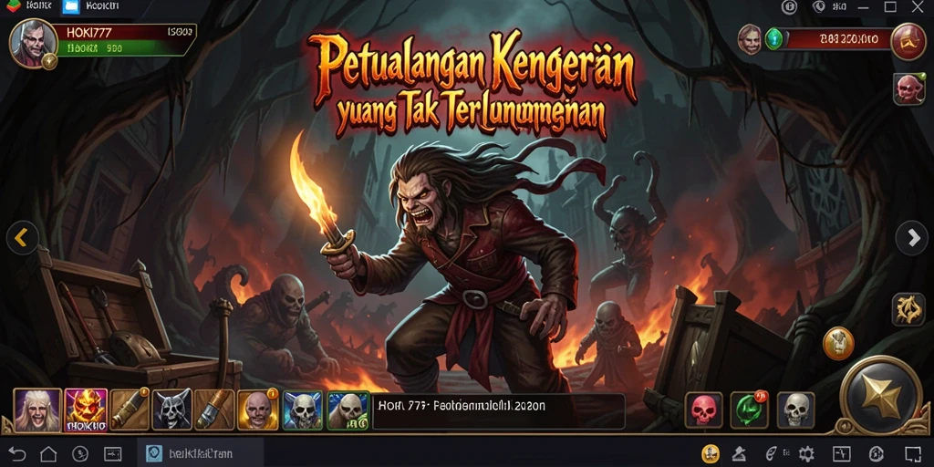Tangkapan layar HOKI777 menampilkan gameplay menegangkan dengan atmosfer Horror yang kental.