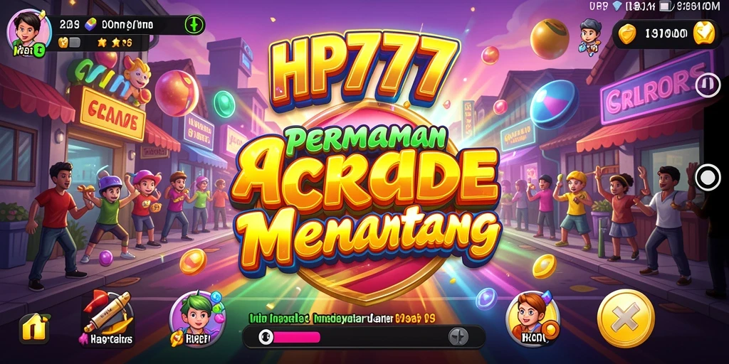 Tampilan gameplay HP777 dengan tantangan Arcade yang seru.