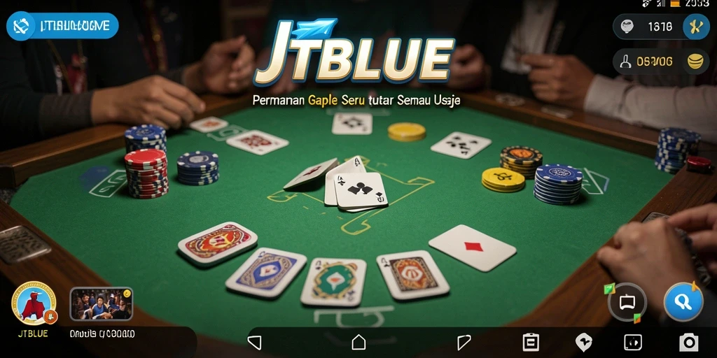 Tampilan gameplay JTBLUE yang seru dan interaktif dalam permainan Gaple.