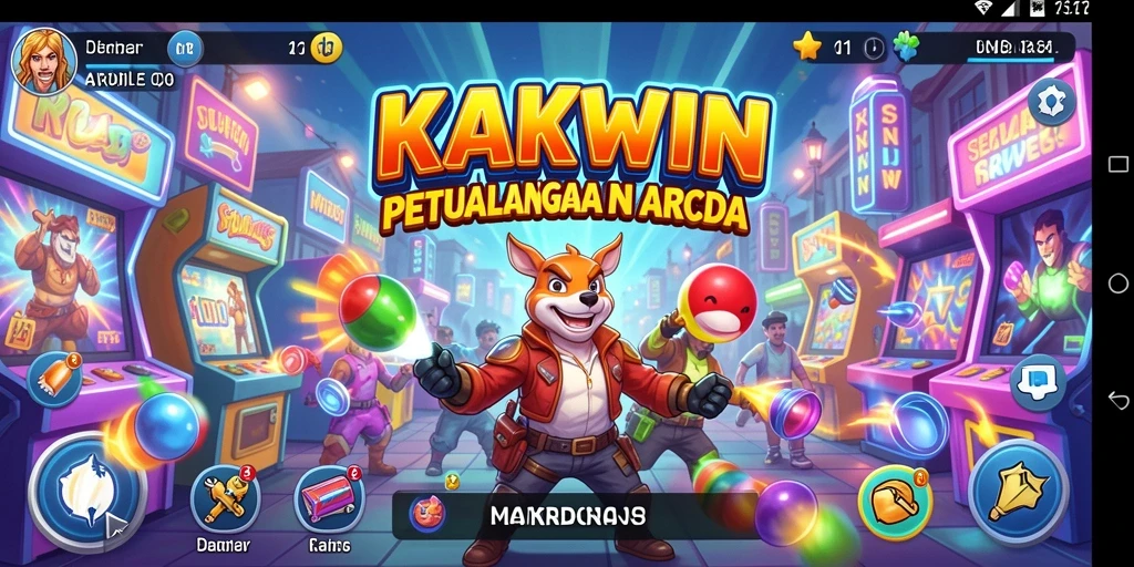 Tampilan gameplay seru KAKWIN yang penuh warna dan tantangan.