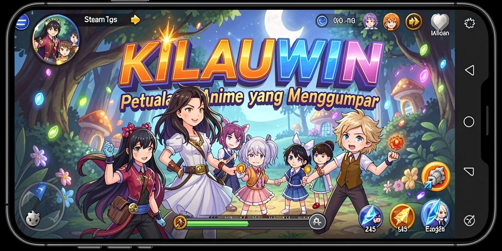 Tampilan gameplay KILAUWIN yang menakjubkan dengan karakter anime.