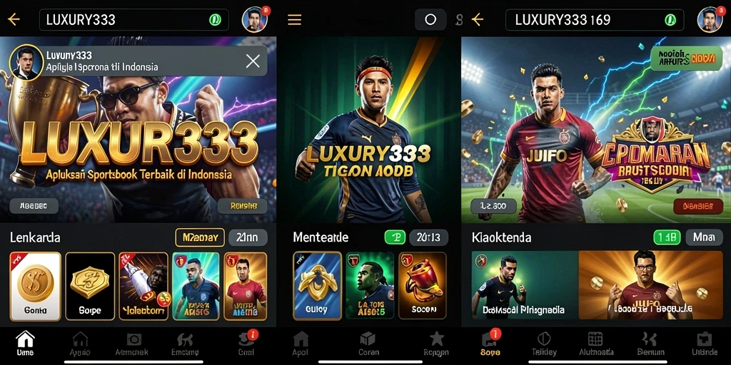 Tampilan utama LUXURY333 dengan berbagai opsi taruhan olahraga.