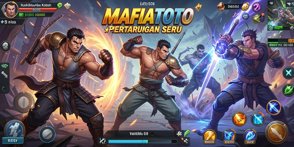 Tampilan aksi pertarungan MAFIATOTO menampilkan karakter beradu skill.