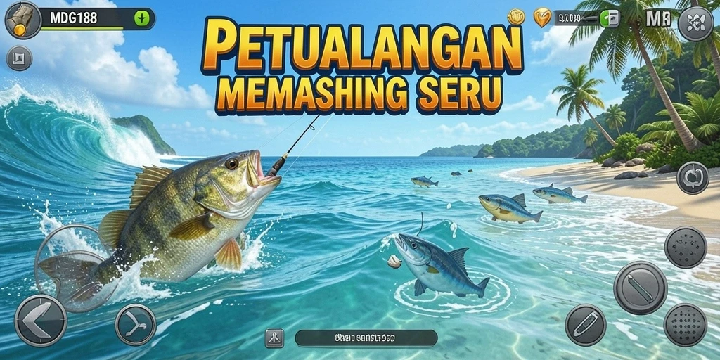 Gameplay seru MDG188 saat memancing di laut.