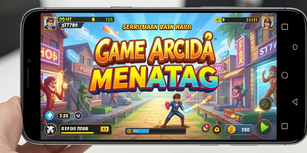 Tangkapan layar utama ST789 menampilkan aksi seru dalam gameplay arcade.
