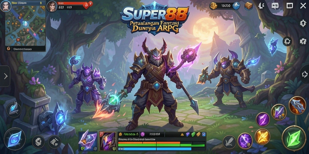 Gameplay SUPER88 menampilkan aksi pertempuran yang mendebarkan di dunia fantasi.