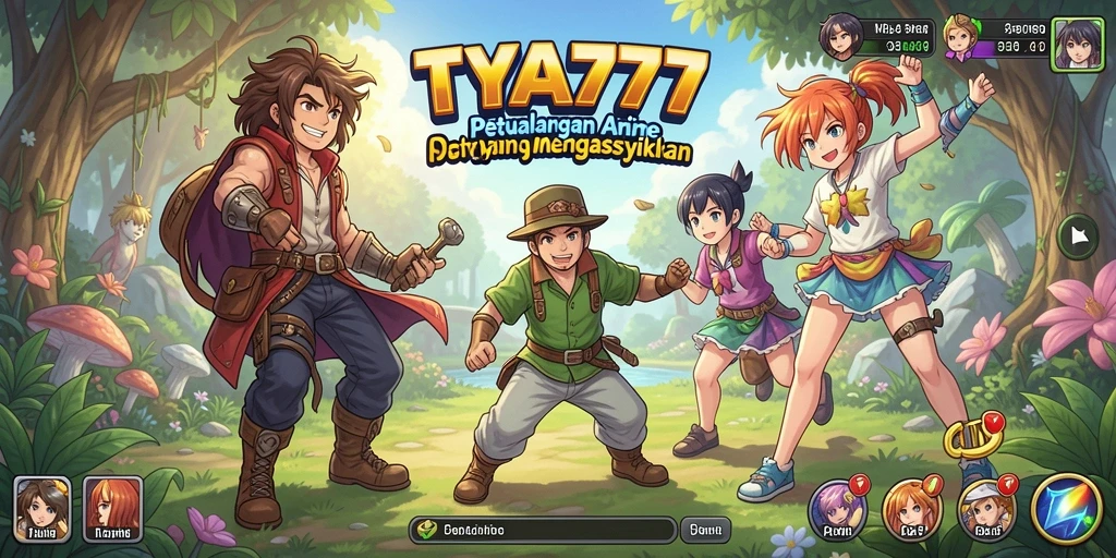 Tampilan gameplay seru dari TYA777 dengan karakter anime yang menarik.